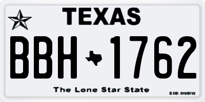 TX license plate BBH1762