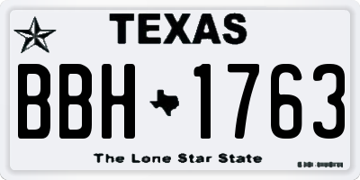 TX license plate BBH1763