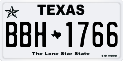 TX license plate BBH1766
