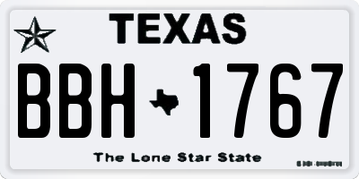 TX license plate BBH1767