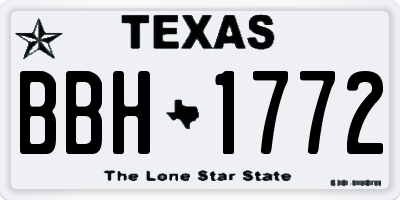 TX license plate BBH1772