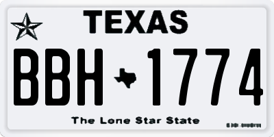 TX license plate BBH1774