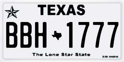 TX license plate BBH1777