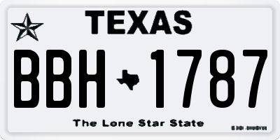 TX license plate BBH1787