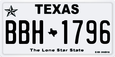 TX license plate BBH1796