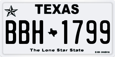 TX license plate BBH1799