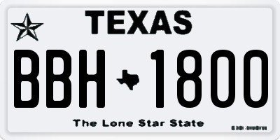 TX license plate BBH1800