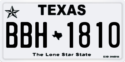 TX license plate BBH1810
