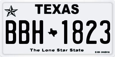 TX license plate BBH1823