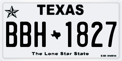 TX license plate BBH1827