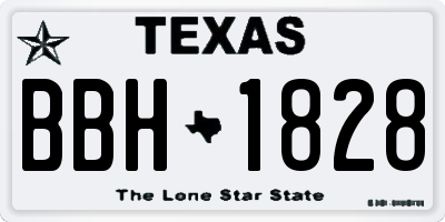 TX license plate BBH1828