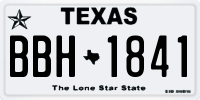 TX license plate BBH1841