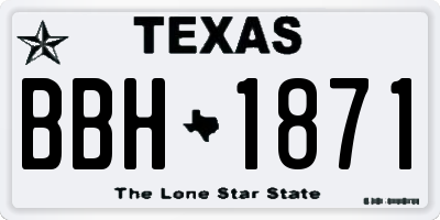 TX license plate BBH1871