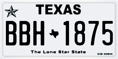 TX license plate BBH1875