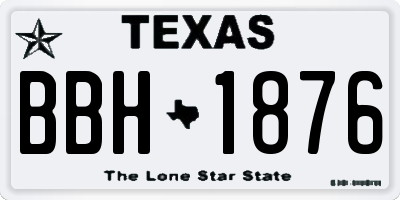 TX license plate BBH1876