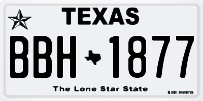 TX license plate BBH1877