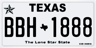 TX license plate BBH1888