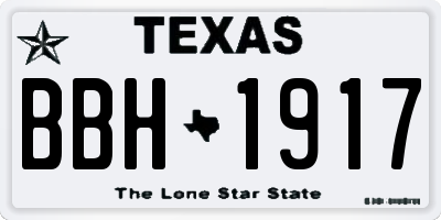 TX license plate BBH1917