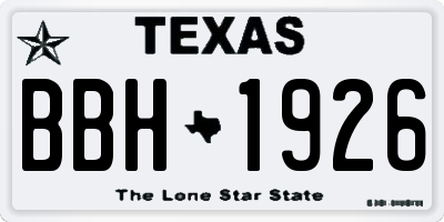 TX license plate BBH1926