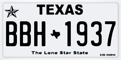 TX license plate BBH1937