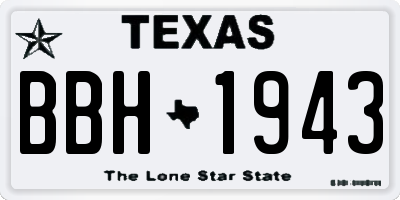 TX license plate BBH1943