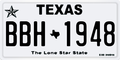 TX license plate BBH1948