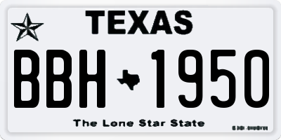 TX license plate BBH1950