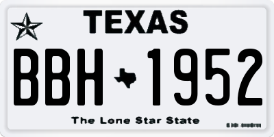 TX license plate BBH1952