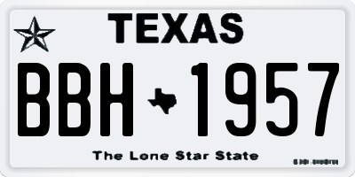 TX license plate BBH1957