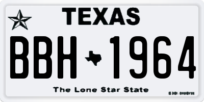 TX license plate BBH1964
