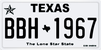 TX license plate BBH1967