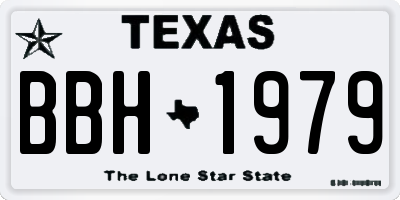 TX license plate BBH1979