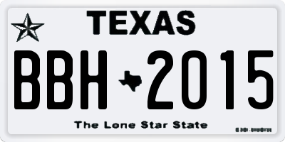 TX license plate BBH2015