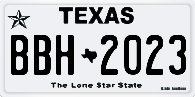 TX license plate BBH2023