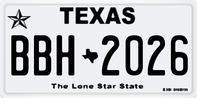 TX license plate BBH2026