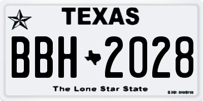 TX license plate BBH2028