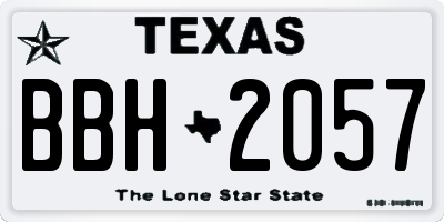 TX license plate BBH2057