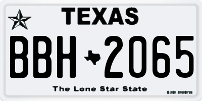 TX license plate BBH2065