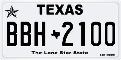 TX license plate BBH2100