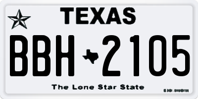 TX license plate BBH2105