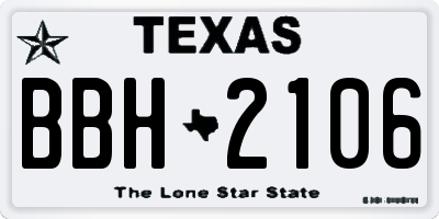 TX license plate BBH2106