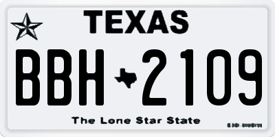 TX license plate BBH2109