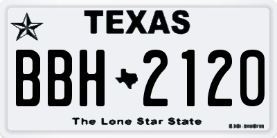 TX license plate BBH2120