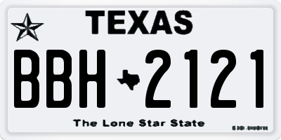 TX license plate BBH2121