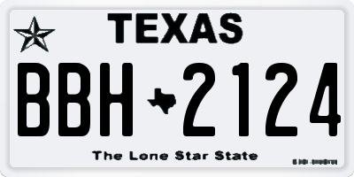 TX license plate BBH2124