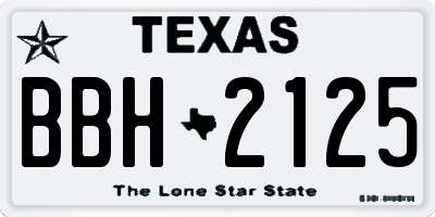 TX license plate BBH2125