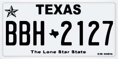 TX license plate BBH2127