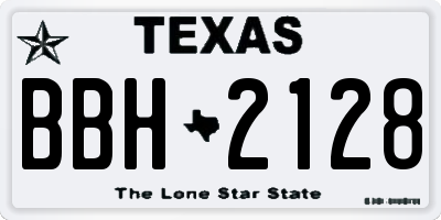 TX license plate BBH2128