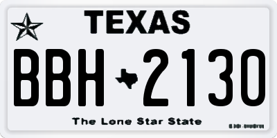 TX license plate BBH2130