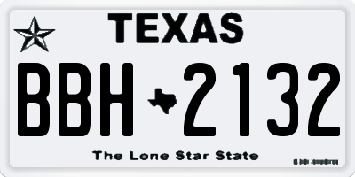 TX license plate BBH2132